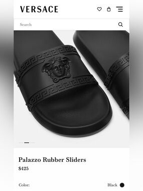 New with box Versace Palazzo rubber sliders
